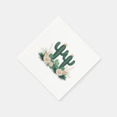 Elegante floral Boho Moderne Cactus Baby Shower Serviette (Ecke)