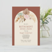 Elegante Floral Boho Pension Dinner Einladung (Stehend Vorderseite)