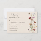 Elegante Floral Boho RSVP-Karte RSVP Karte (Vorderseite)