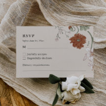 Elegante Floral Boho RSVP-Karte