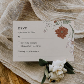 Elegante Floral Boho RSVP-Karte RSVP Karte