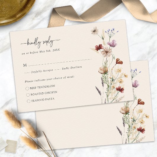 Elegante Floral Boho RSVP-Karte RSVP Karte