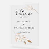 Elegante Floral Botaniqe Gold Foil Wedding Acrylschild (Winkel)