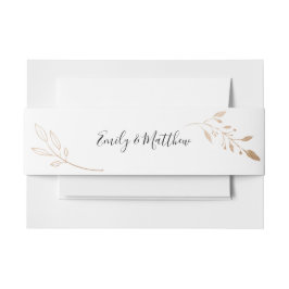 Elegante Floral Botaniqe Gold Foil Wedding Einladungsbanderole