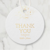 Elegante Floral Botaniqe Gold Foil Wedding Gift Ta Geschenkanhänger (Vorderseite)