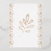 Elegante Floral Botaniqe Gold Foil Wedding Vows Folieneinladung (Rückseite)