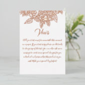 Elegante Floral Botaniqe Gold Foil Wedding Vows Folieneinladung (Stehend vorne)