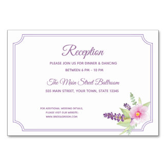 Elegante Floral Bouquet Empfang Card Tischnummer