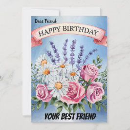 Elegante Floral Bouquet Geburtstagsfeier Einladung