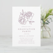 Elegante Floral Bouquet Lila Graduation Party Einladung (Stehend Vorderseite)