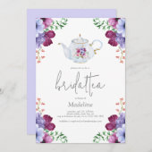 Elegante Floral Bridal Tea Bridal Dusche Einladung (Vorne/Hinten)