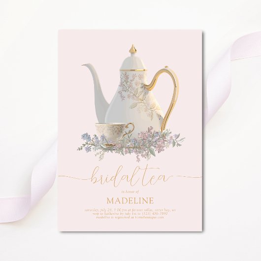 Elegante Floral Bridal Tea Bridal Dusche Einladung