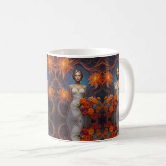 Elegante Floral Bride Wedding Collection Kaffeetasse (VorderseiteRechts)