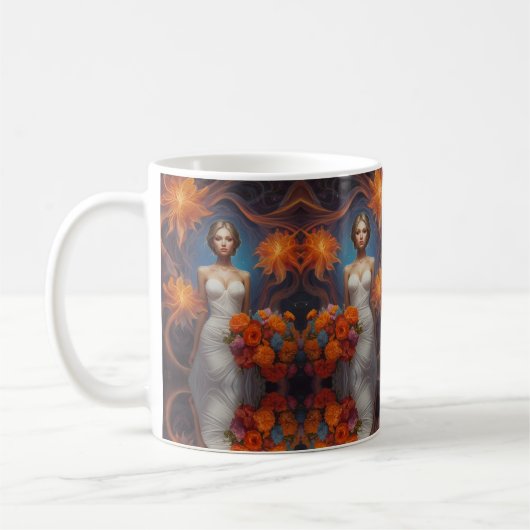 Elegante Floral Bride Wedding Collection Kaffeetasse (Links)