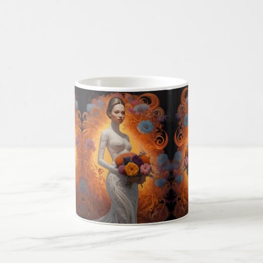 Elegante Floral Bride Wedding Collection Kaffeetasse (Mittel)