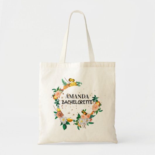 Elegante Floral Bridesmaid Tote Bag Tragetasche (Vorne)