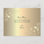 Elegante Floral Bridesmaid Vorschlagskarte Einladungspostkarte (Rückseite)