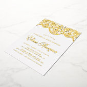 Elegante Floral Brocade Lace Class Wiedersehen Folieneinladung (Gedreht)