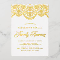 Elegante Floral Brocade Lace Family Wiedersehen