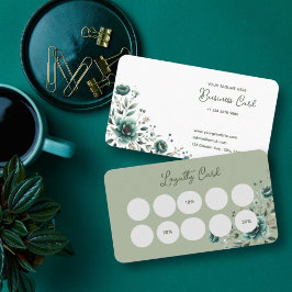 Elegante Floral Business & Loyalty Card Treuekarte