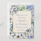 Elegante Floral & Butterflies Geburtstag Einladung (Vorderseite)