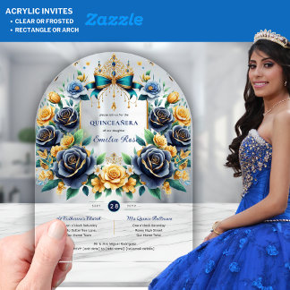 Elegante Floral Butterflies QUINCEANERA Klar Acryleinladungen