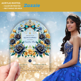 Elegante Floral Butterflies QUINCEANERA Klar Acryleinladungen