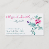 Elegante Floral & Butterflies Visitenkarte (Vorderseite)