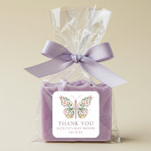 Elegante Floral Butterfly Baby Shower Gevor Quadratischer Aufkleber