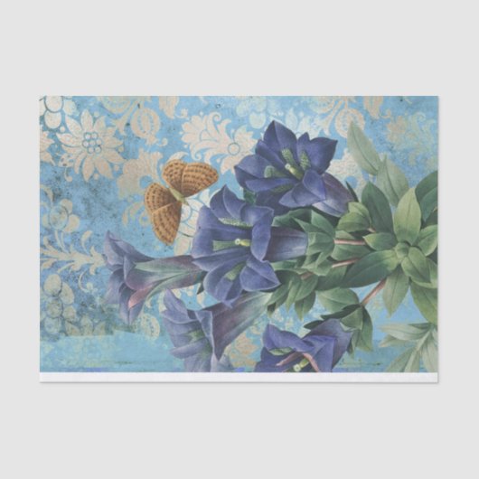 Elegante Floral Butterfly Seidenpapier (Vorderseite)