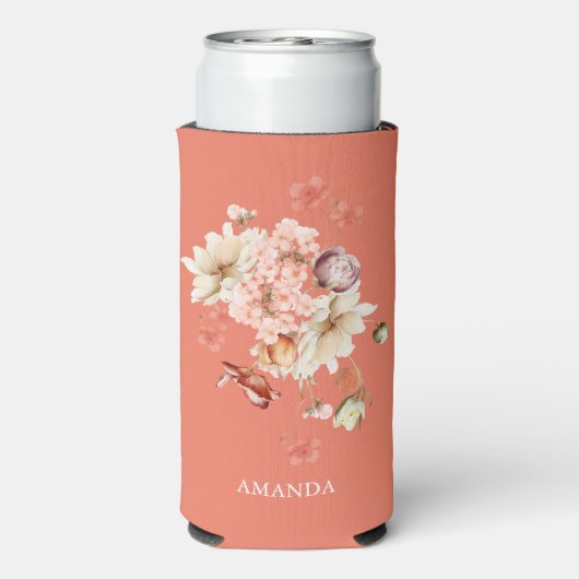 Elegante Floral Can Coolers Selters Dosenkühler (Seltzer Rückseite)