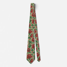 Elegante Floral Chintz Weihnachtsfarben Krawatte