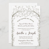 Elegante floral Chuppah jüdische Einladung zur Hoc (Vorne/Hinten)