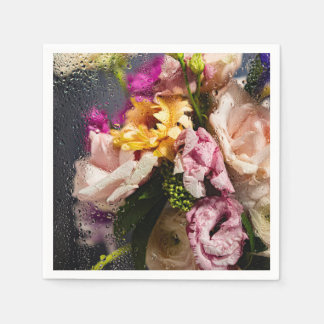 Elegante Floral Cocktail Napkin Serviette