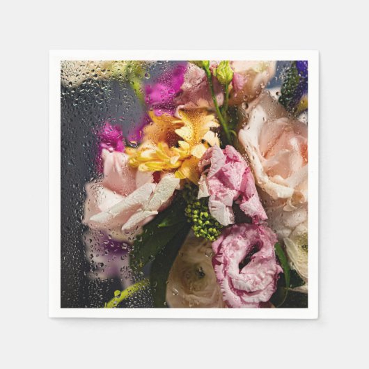 Elegante Floral Cocktail Napkin Serviette (Vorderseite)