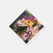 Elegante Floral Cocktail Napkin Serviette (Ecke)