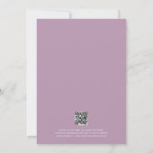 Elegante Floral Corners Wedding Lavender QR Code Einladung (Rückseite)