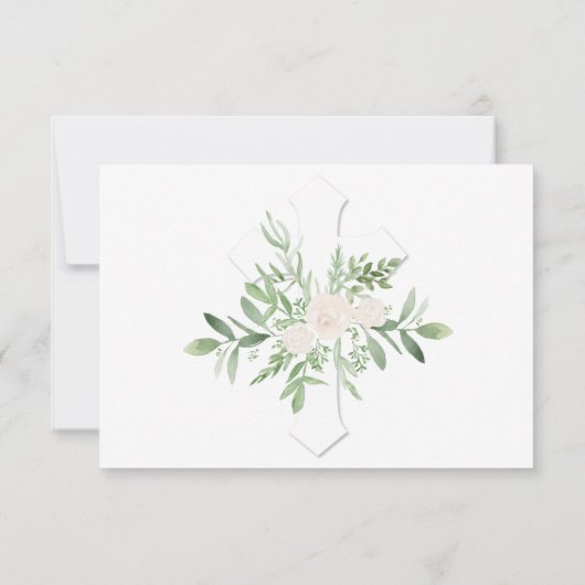 Elegante Floral + CrosBeerdigung Danke Bereavement (Rückseite)