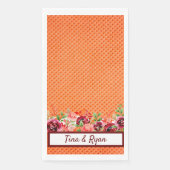 Elegante Floral Custom Wedding Gästetuch Napkin Serviette (Vorderseite)