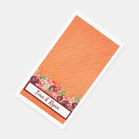 Elegante Floral Custom Wedding Gästetuch Napkin Serviette (Ecke)