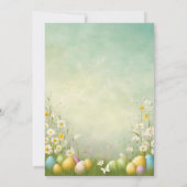 Elegante Floral Daisy Watercolor Osterfeier Einladung (Rückseite)