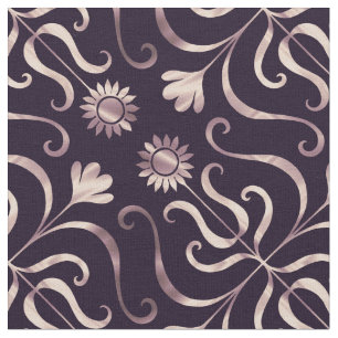 Elegante Floral Damask Girly Lila Pink Sonnenblume Stoff
