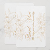 Elegante floral Danke Card - Personalisiert Appre (Vorne/Hinten)