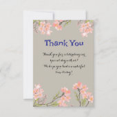 Elegante floral Dankeschön Karte mit Personalisier (Vorderseite)