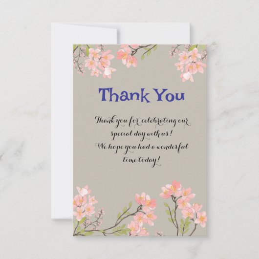 Elegante floral Dankeschön Karte mit Personalisier (Vorderseite)