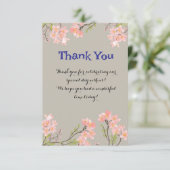 Elegante floral Dankeschön Karte mit Personalisier (Stehend Vorderseite)
