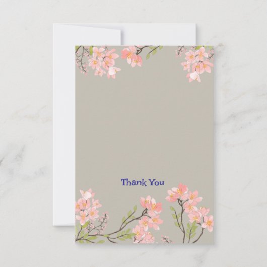 Elegante floral Dankeschön Karte mit Personalisier (Rückseite)