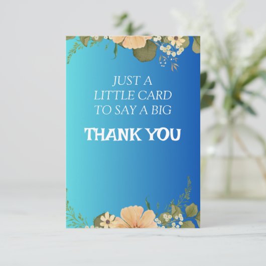 Elegante floral Dankeschön Karte mit Personalisier (Stehend Vorderseite)