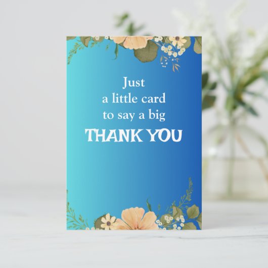 Elegante floral Dankeschön Karte mit Personalisier (Stehend Vorderseite)