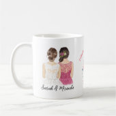 Elegante Floral Delight Bridesmaid Einladung Kaffeetasse (Links)